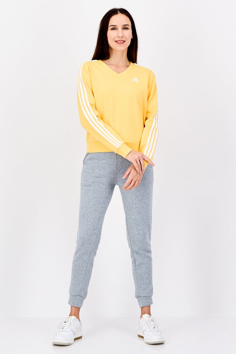 Adidas Women Sportswear Fit Long Sleeve Outdoor Sweatshirt, Yellow - Image 3